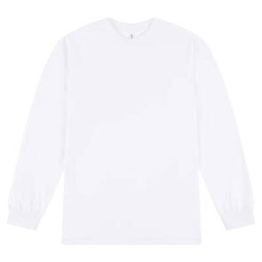 AMERICAN APPAREL 1304 HEAVYWEIGHT COTTON UNISEX LONG SLEEVE T-SHIRT - WHITE