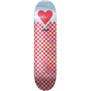 THE HEART SUPPLY RED CHECKERBOARDS FOIL LOGO BOARD DECK 8.25