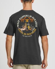 THE MAD HUEYS WHAT HAPPENS IN PARADISE TEE VINTAGE BLACK