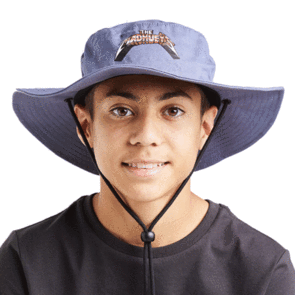 THE MAD HUEYS WORLD TOUR YOUTH WIDE BRIM STEEL BLUE