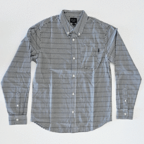 THE QUIET LIFE HOUNDSTOOTH BUTTON DOWN BLACK WHITE