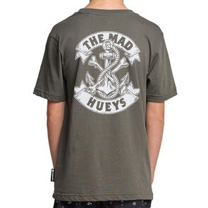 THE MAD HUEYS ANCHOR BONES YOUTH SS TEE CHARCOAL