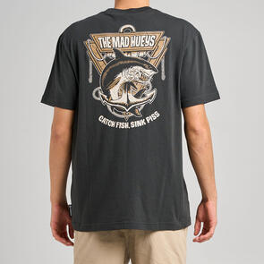 THE MAD HUEYS ANCHOR SHARK | SS TEE VINTAGE BLACK