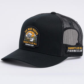 THE MAD HUEYS CAUGHT FK ALL ISLAND TWILL TRUCKER BLACK