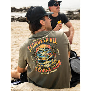 MAD HUEYS CAUGHT FK ALL SKULL | SS TEE OLIVE