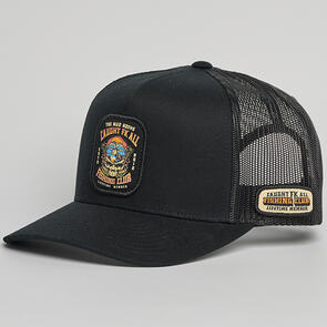MAD HUEYS CAUGHT FK ALL SKULL | TWILL TRUCKER BLACK