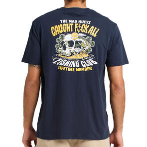 THE MAD HUEYS CAUGHT FK ALL SS TEE NAVY