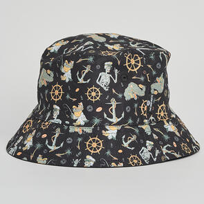 MAD HUEYS CROC CAPTAIN | YOUTH REVERSIBLE BUCKET HAT VINTAGE BLACK