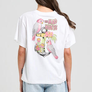 THE MAD HUEYS GALAH ANCHOR | WOMENS SS TEE WHITE
