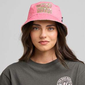 THE MAD HUEYS GALAH ANCHOR | WOMENS REVERSIBLE BUCKET HATPINK