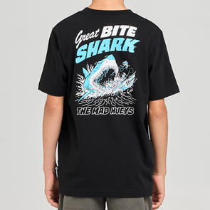 THE MAD HUEYS GREAT BITE SHARK YOUTH SS TEE BLACK