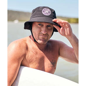 THE MAD HUEYS H SERIES SURF BUCKET HAT BLACK