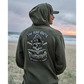 THE MAD HUEYS HUEYS PIRATE | HOODED PULLOVER OLIVE