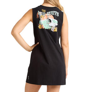 THE MAD HUEYS LOCALS ONLY | WOMENS MUSCLE DRESS BLACK