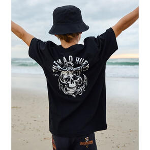 MAD HUEYS ROPE SKULL ANCHOR | YOUTH SS TEE BLACK