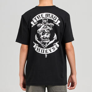 THE MAD HUEYS SAILOR ANCHOR YOUTH SS TEE BLACK
