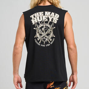 THE MAD HUEYS SHIP WHEEL BEERS MUSCLE BLACK