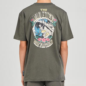 THE MAD HUEYS STAY FROTHING YOUTH SS TEE CHARCOAL