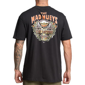 THE MAD HUEYS THE ISLAND CAPTAIN SS TEE BLACK