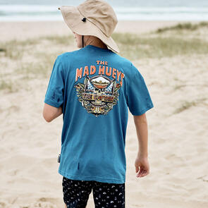 THE MAD HUEYS THE ISLAND CAPTAIN YOUTH SS TEE DARK COBALT