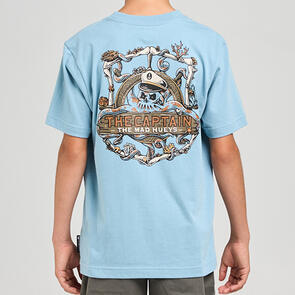 THE MAD HUEYS THE SEA CAPTAIN YOUTH SS TEE STEEL BLUE