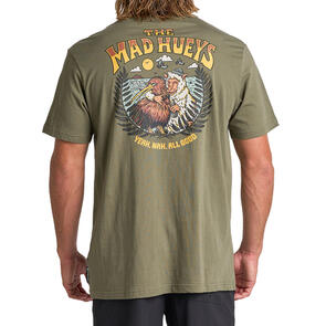 THE MAD HUEYS YEAH NAH NZ SS TEE OLIVE