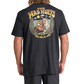 THE MAD HUEYS YEAH NAH NZ SS TEE BLACK