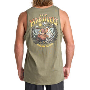 THE MAD HUEYS YEAH NAH NZ TANK OLIVE