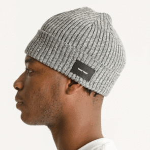 THING THING ACME BEANIE - 100% COTTON KNIT - GREY MARLE