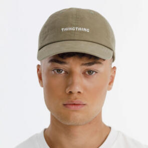 THING THING IDLE CAP - 100% COTTON - KHAKI WITH 'THING' EMBROIDERY