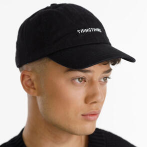 THING THING IDLE CAP - 100% COTTON - BLACK WITH 'THING' EMBROIDERY
