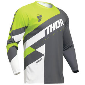 THOR MX 2025 YOUTH SECTOR JERSEY CHECKER GRAY/ACID