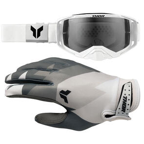 THOR MX 2026 LAUNCHMODE GLOVES BRAVE + 2026 ACTIVATE GOGGLES WHITE
