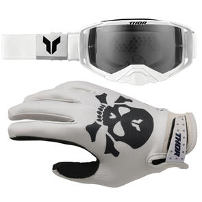 THOR MX 2026 LAUNCHMODE GLOVES SAND + 2026 ACTIVATE GOGGLES WHITE