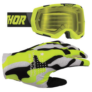 THOR MX 2025 GOGGLE REGIMENT ACID/BLACK + SPORT GLOVES RIOT ACID