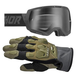 THOR MX 2026 TERRAIN GLOVES ARMY/CHARCOAL + 2025 REGIMENT BLACK/GREY