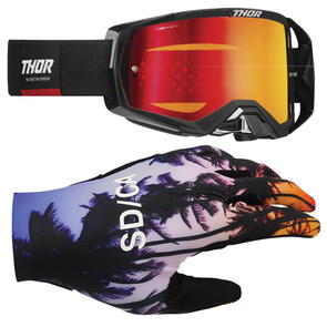 THOR MX 2025 ACTIVATE GOGGLE BLACK/RED + SPORT GLOVES SD BLACK