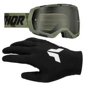 THOR MX 2025 REGIMENT GOGGLE CAMO/BLACK + SPORT GLOVES BLACK