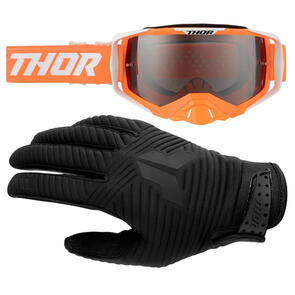 THOR MX 2026 LAUNCHMODE COLD WEATHER GLOVES BLACK + 2026 ACTIVATE GOGGLES FLITE ORANGE