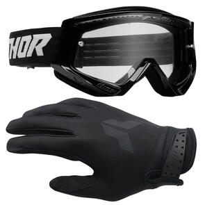 THOR MX 2026 LAUNCHMODE GLOVES BLACK + GOGGLES COMBAT RACER BLACK/WHITE