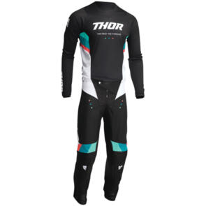 THOR 2022 PULSE REACT JERSEY AND PANTS WHITE BLACK