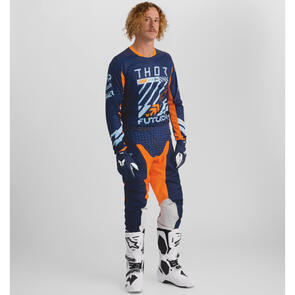 THOR MX 2026 LAUNCHMODE JERSEY AND PANTS FUTURA NAVY/ORANGE