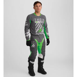 THOR MX 2026 LAUNCHMODE JERSEY AND PANTS FUTURA CHAR/GREEN