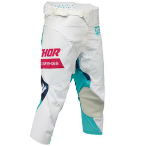 THOR MX 2026 YOUTH LAUNCHMODE PANTS BLEACH WHITE/AQUA