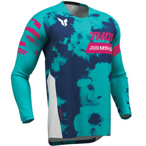 THOR MX 2026 YOUTH LAUNCHMODE JERSEY BLEACH WHITE/AQUA
