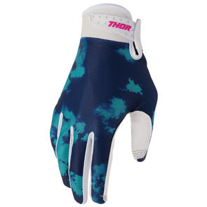 THOR MX 2026 YOUTH LAUNCHMODE GLOVES BLEACH WHITE/AQUA