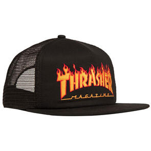 THRASHER FLAME EMB MESH CAP BLACK