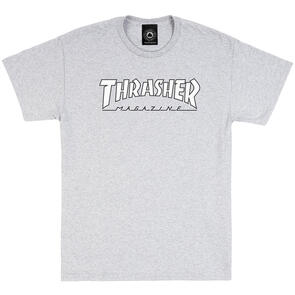 THRASHER OUTLINED TEE GREY WHITE