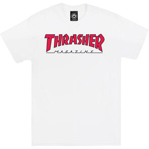 THRASHER OUTLINED TEE WHITE RED