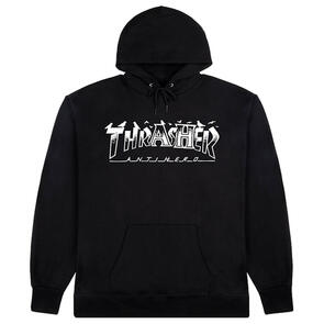THRASHER X ANTIHERO PIGEON MAG HOOD BLACK